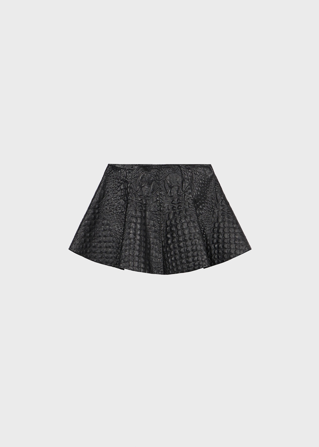 MINI SKIRT IN CROCODILE-EFFECT PRINT LEATHER - 1