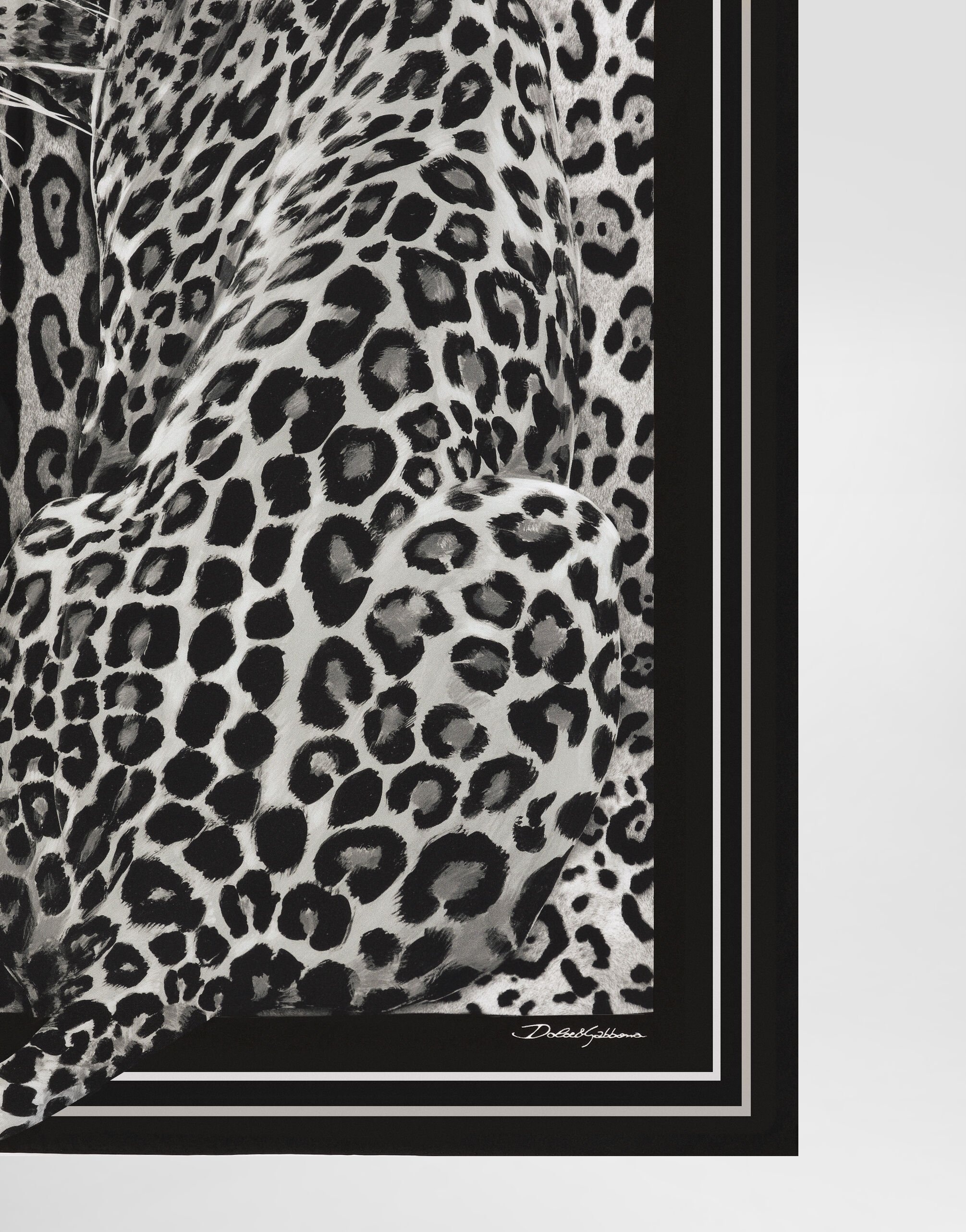 Leopard-print silk twill foulard (90x90) - 2