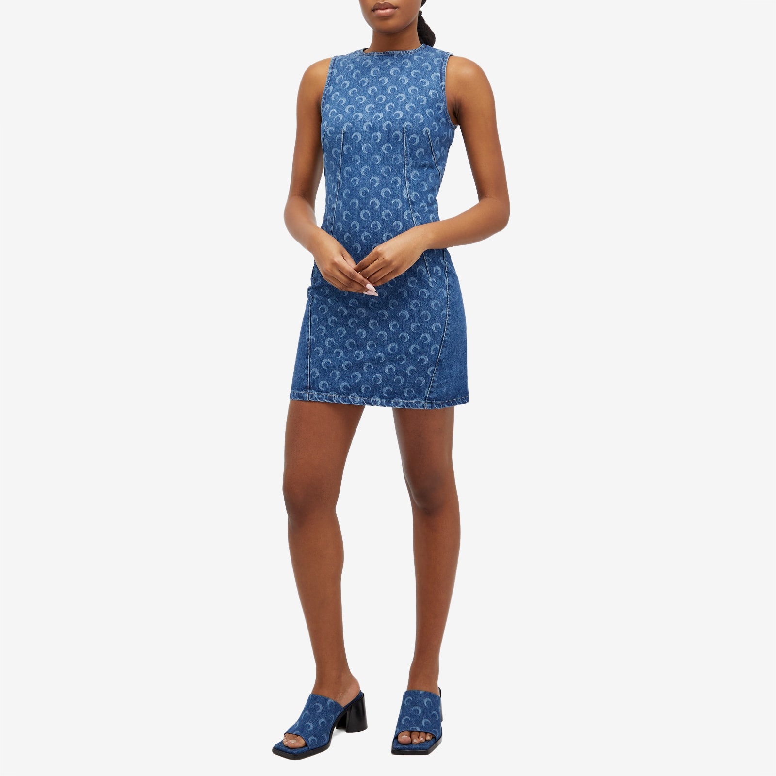 Marine Serre Marine Serre Deadstock Denim Mini Dress