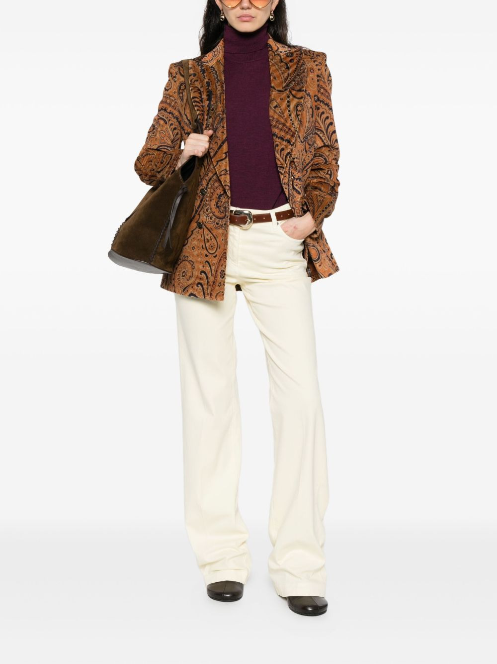 paisley-print double-breasted blazer - 2