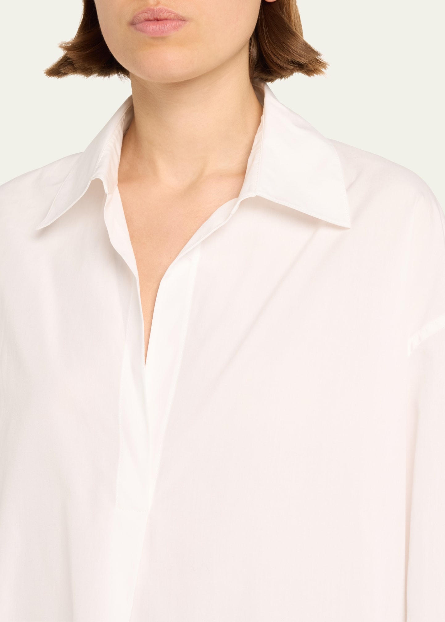 Half-Placket Long-Sleeve Cotton Shirt - 5