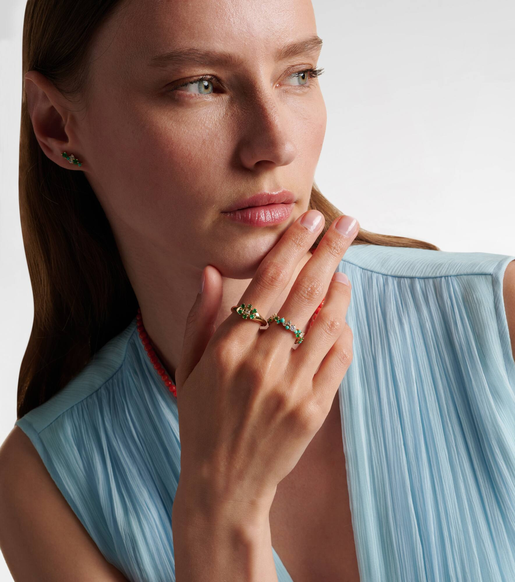 14kt gold signet ring with diamonds - 2