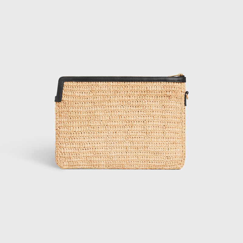 Small Pouch with strap CUIR TRIOMPHE in RAFFIA AND CALFSKIN WITH RAFFIA TRIOMPHE EMBROIDERY 4