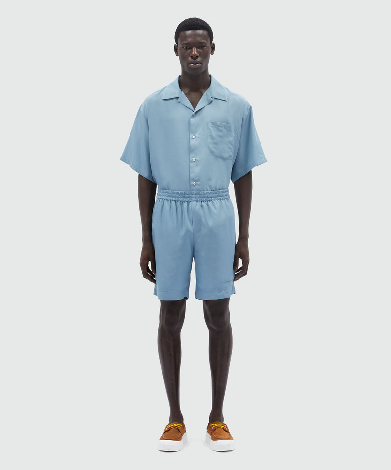 MSGM Bermuda shorts in powder blue fluid viscose outlook