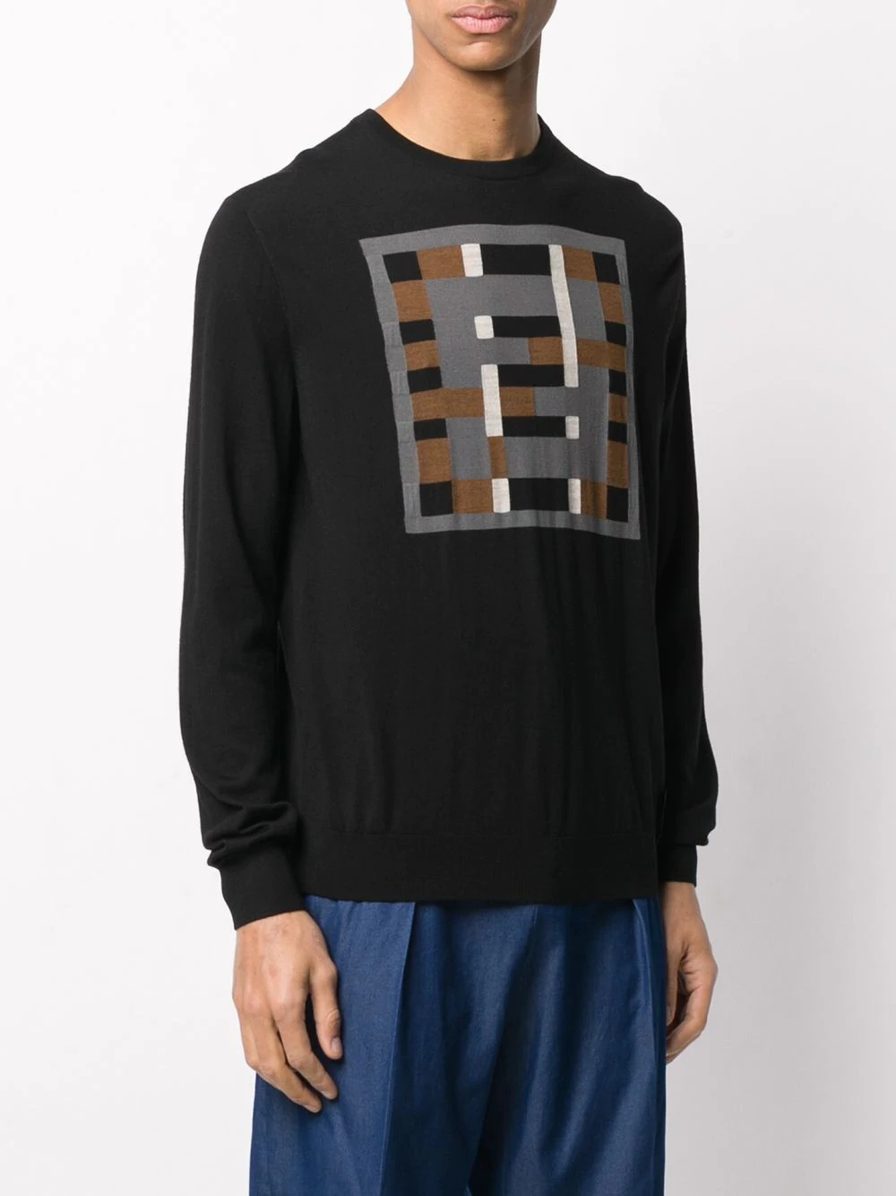 geometric FF crewneck jumper - 3