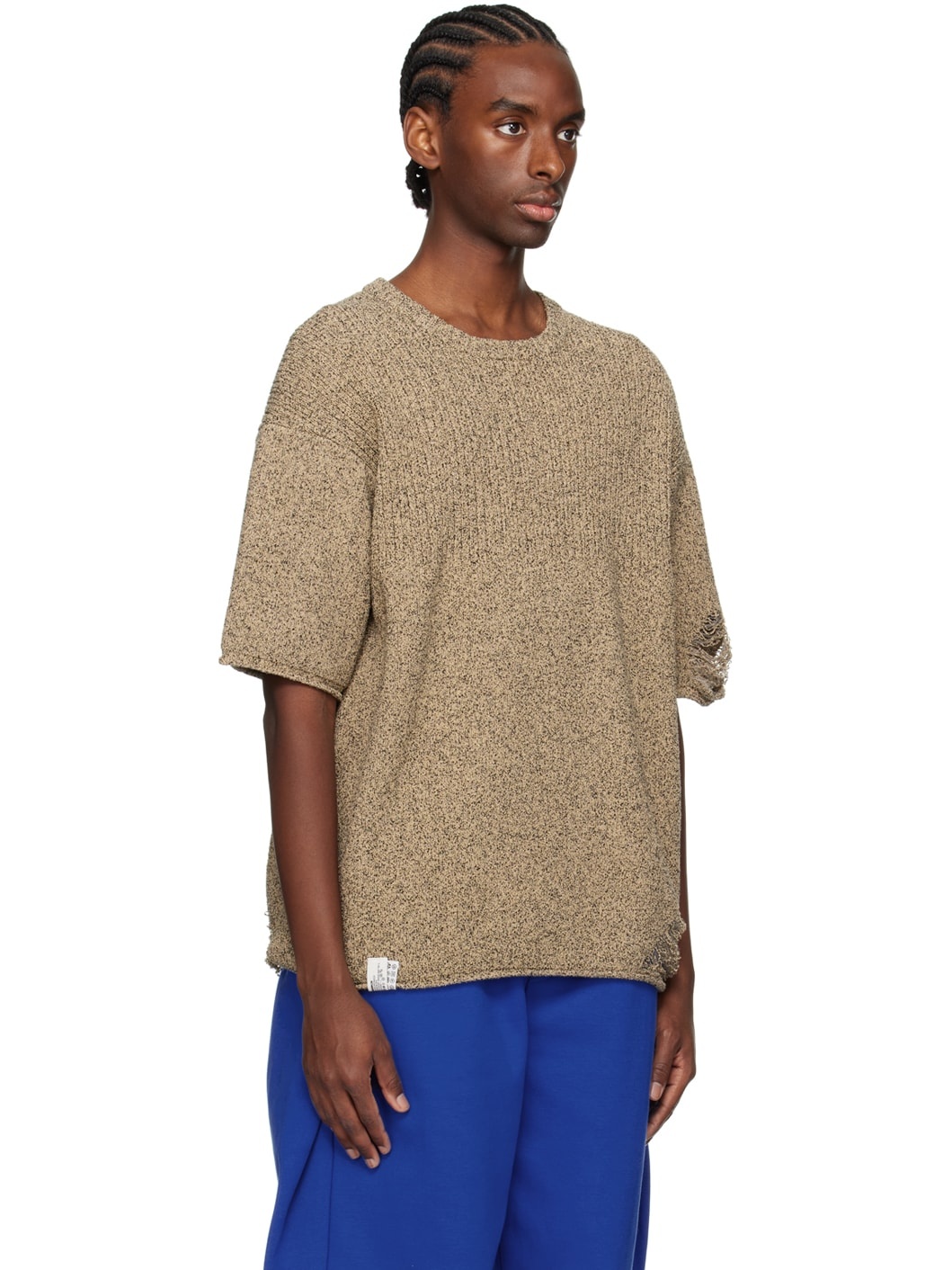 Beige Distressed T-Shirt - 2