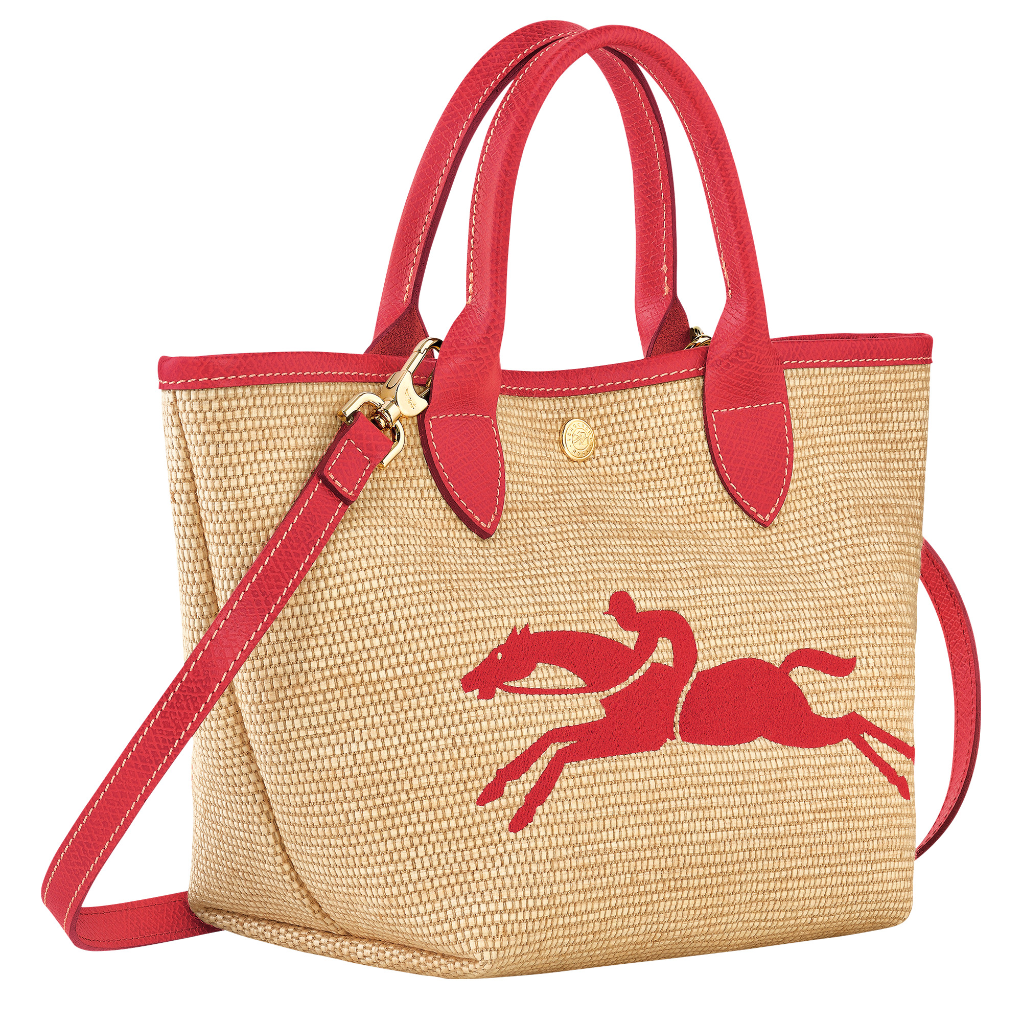 Le Panier Pliage S Basket bag Red - Canvas - 3