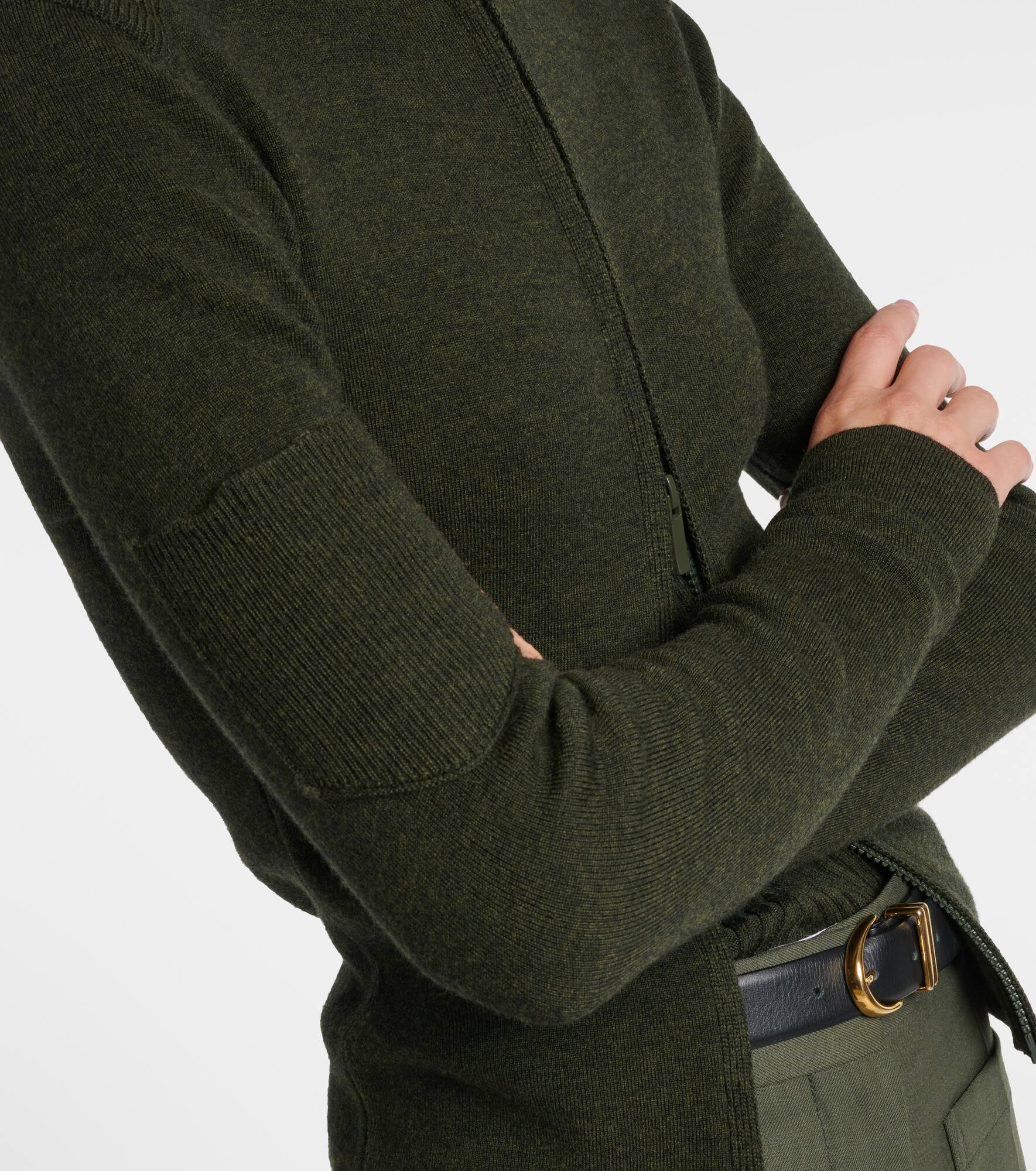 Wool-blend zip-up sweater - 5