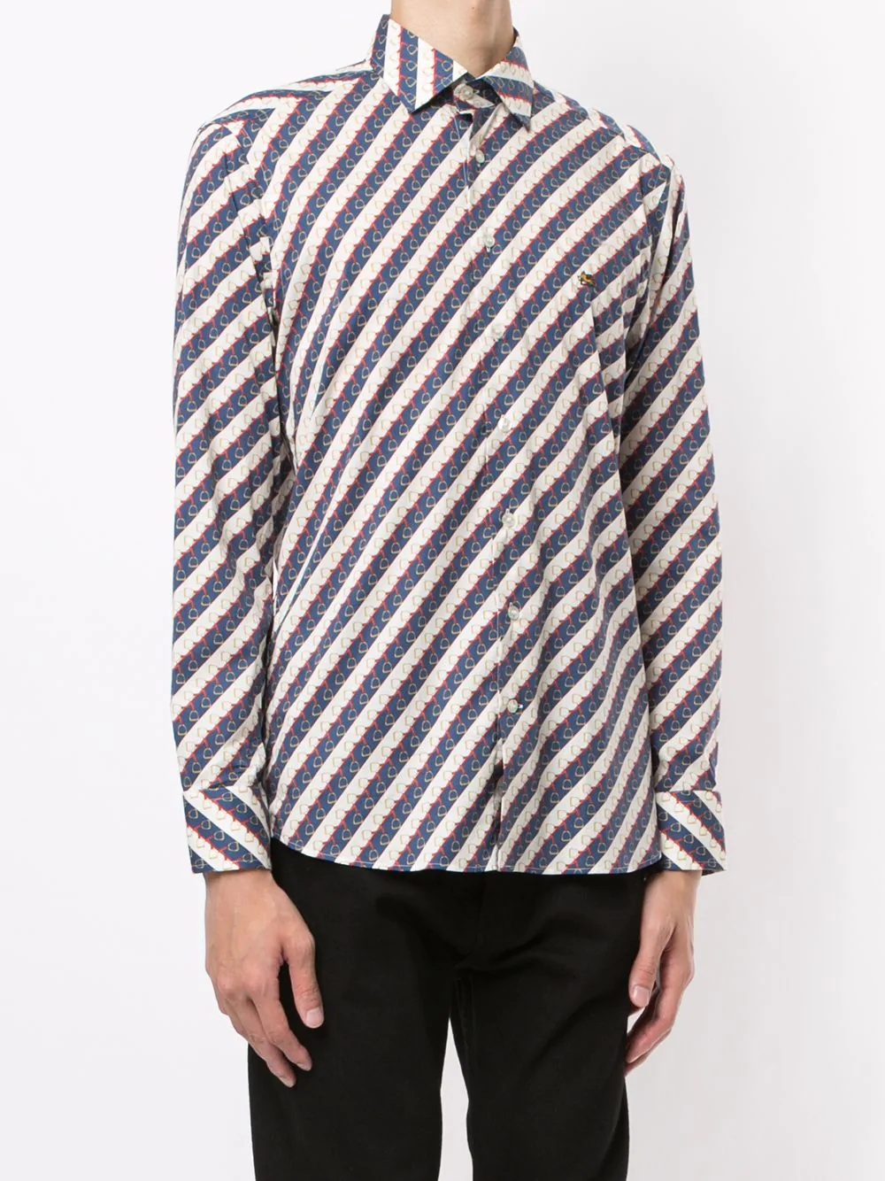 graphic stripe print T-shirt - 3