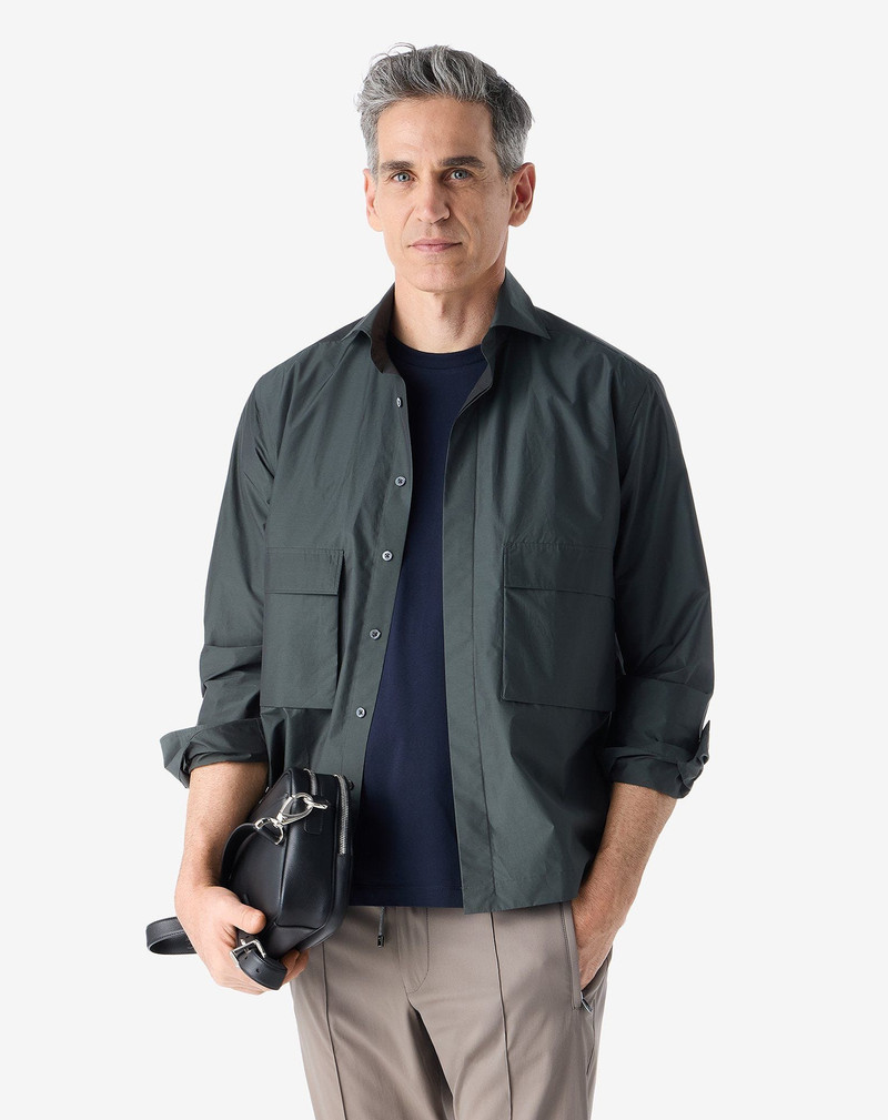 CORNELIANI Green cotton blend shirt outlook