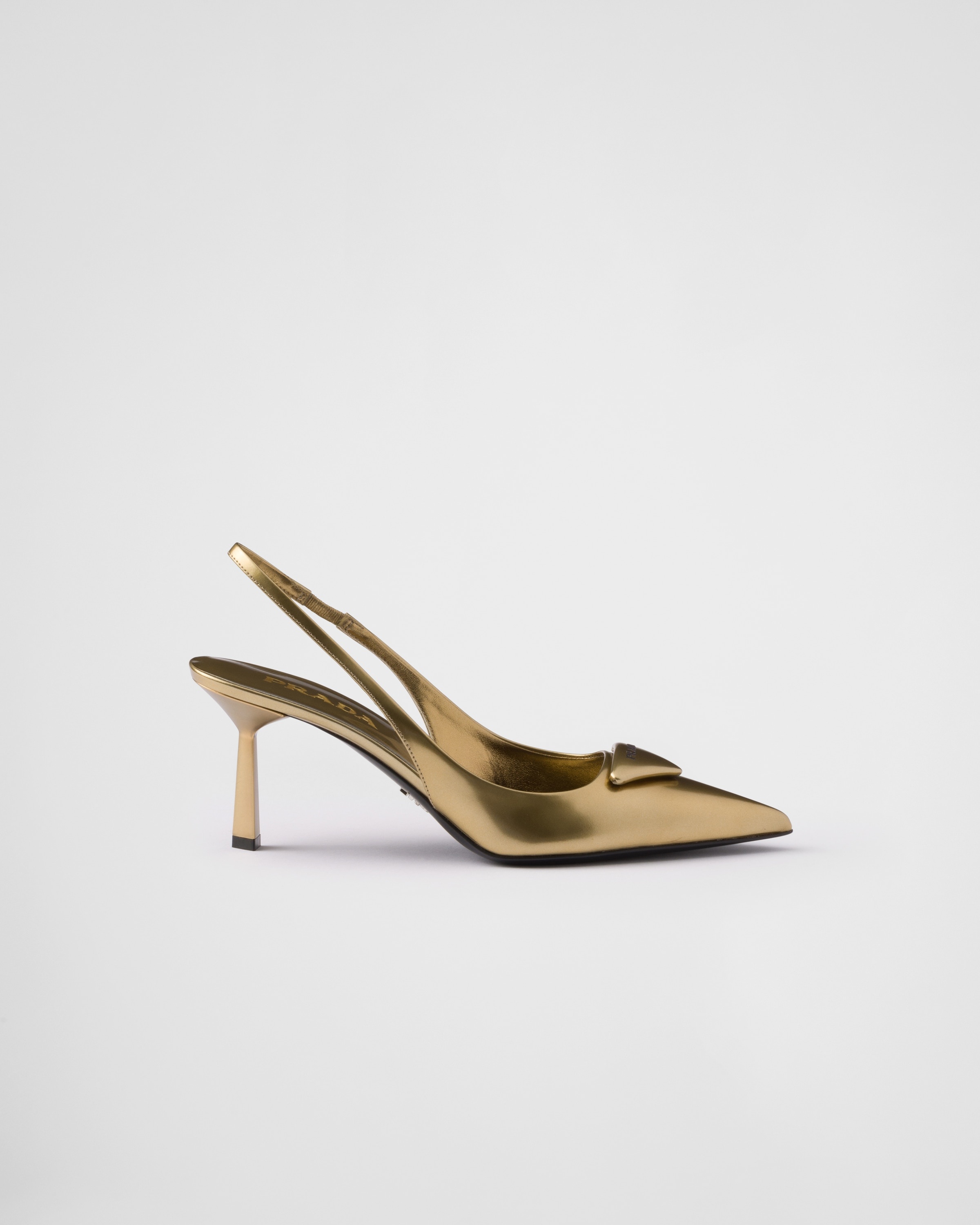 Metallic leather slingback pumps - 2