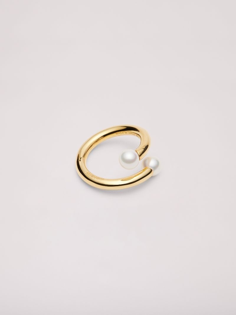 Small Pearl Barbell Ring - 1