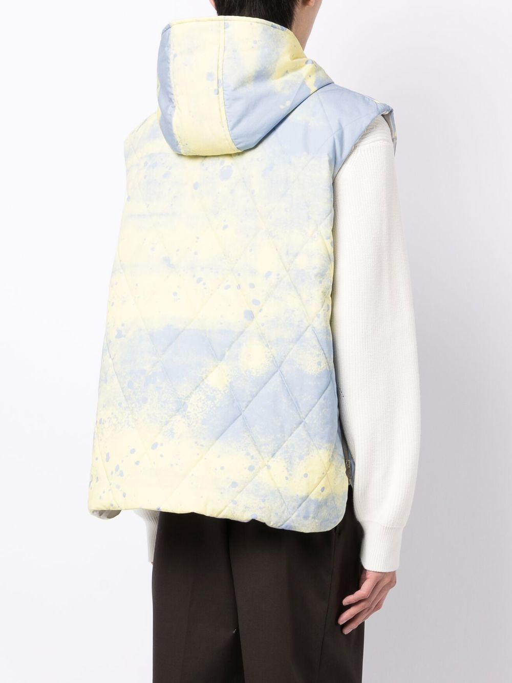 abstract-print hooded gilet - 4