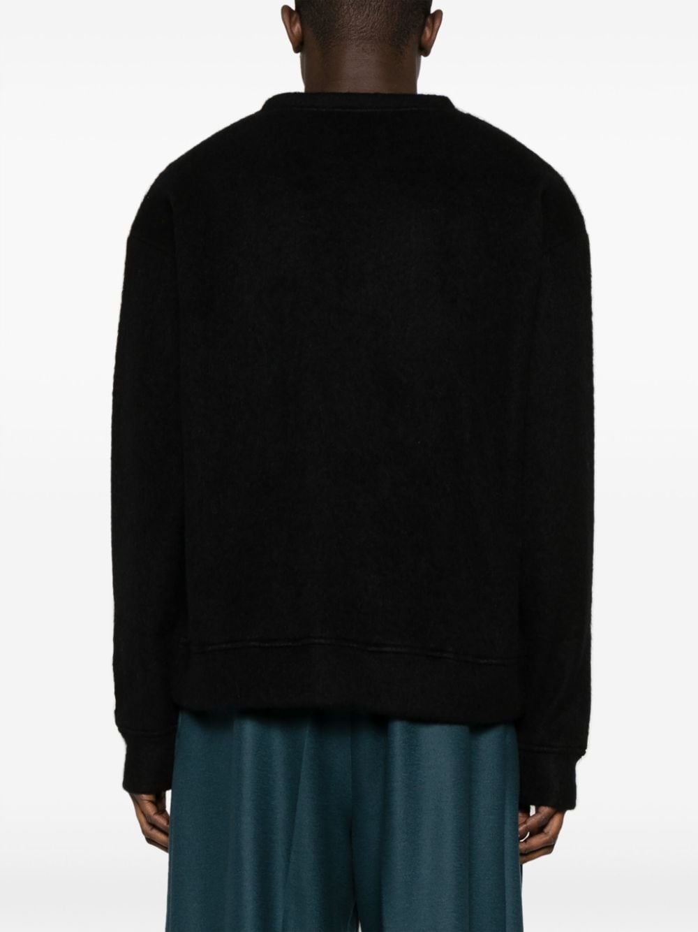 crew-neck brushed jumper - 4