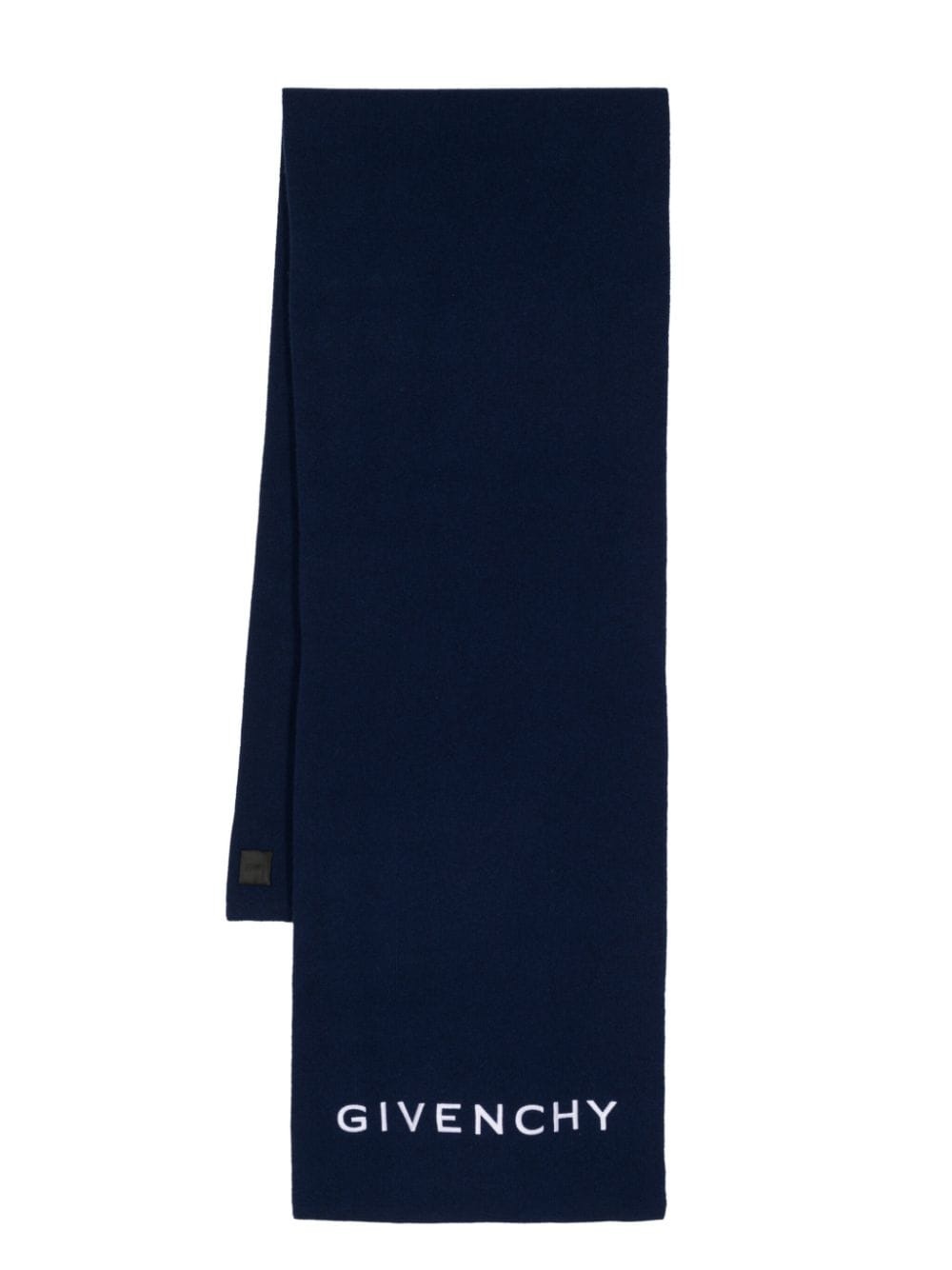 logo-embroidered fine-knit scarf - 1