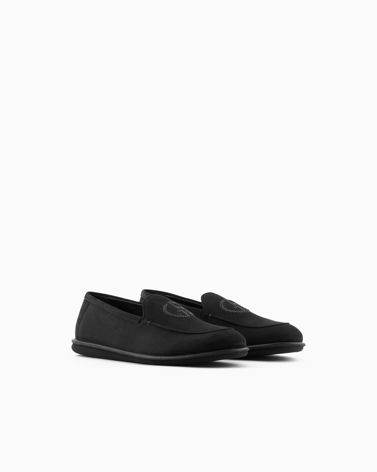 Suede loafers with embroidered logo - 2
