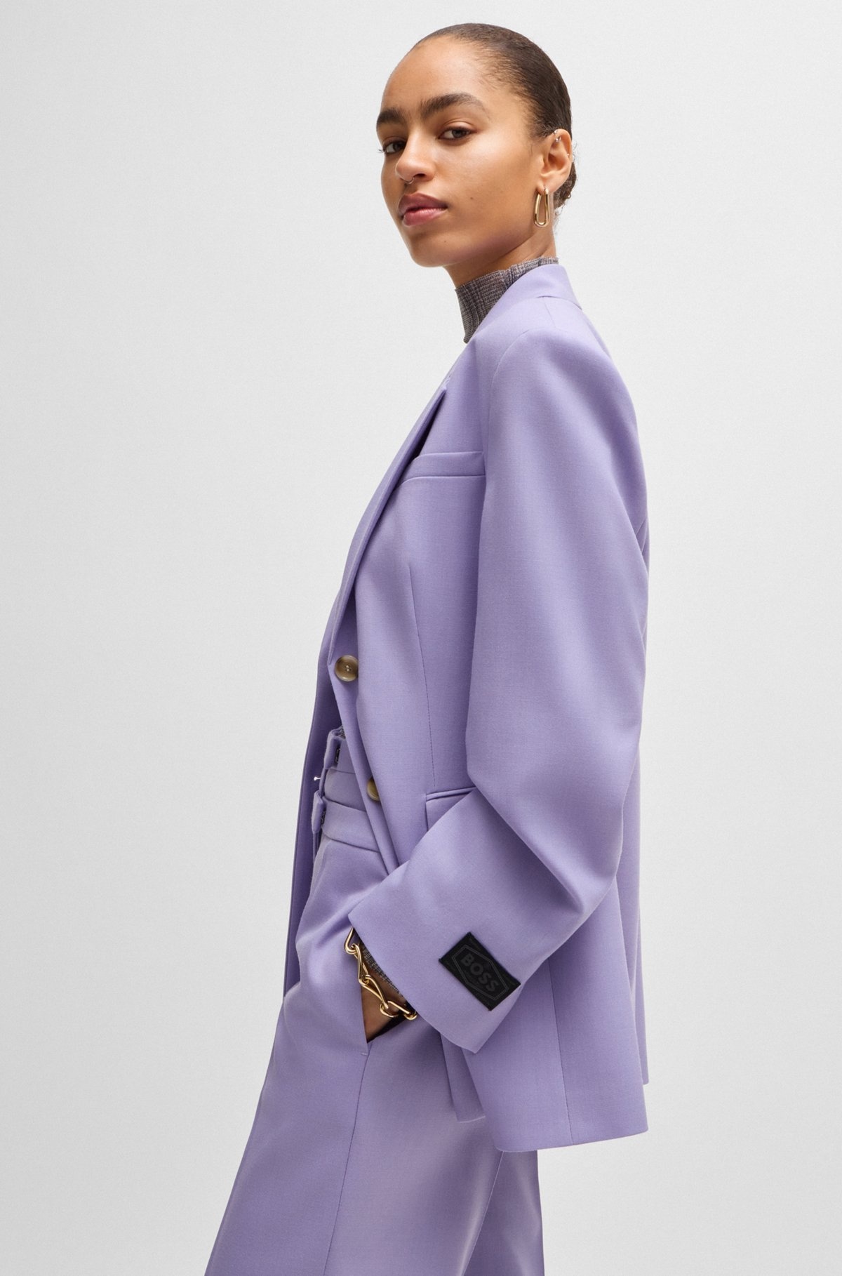SLIM-FIT JACKET IN WOOL TWILL - 6