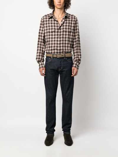 TOM FORD plaid-check pattern flannel shirt outlook