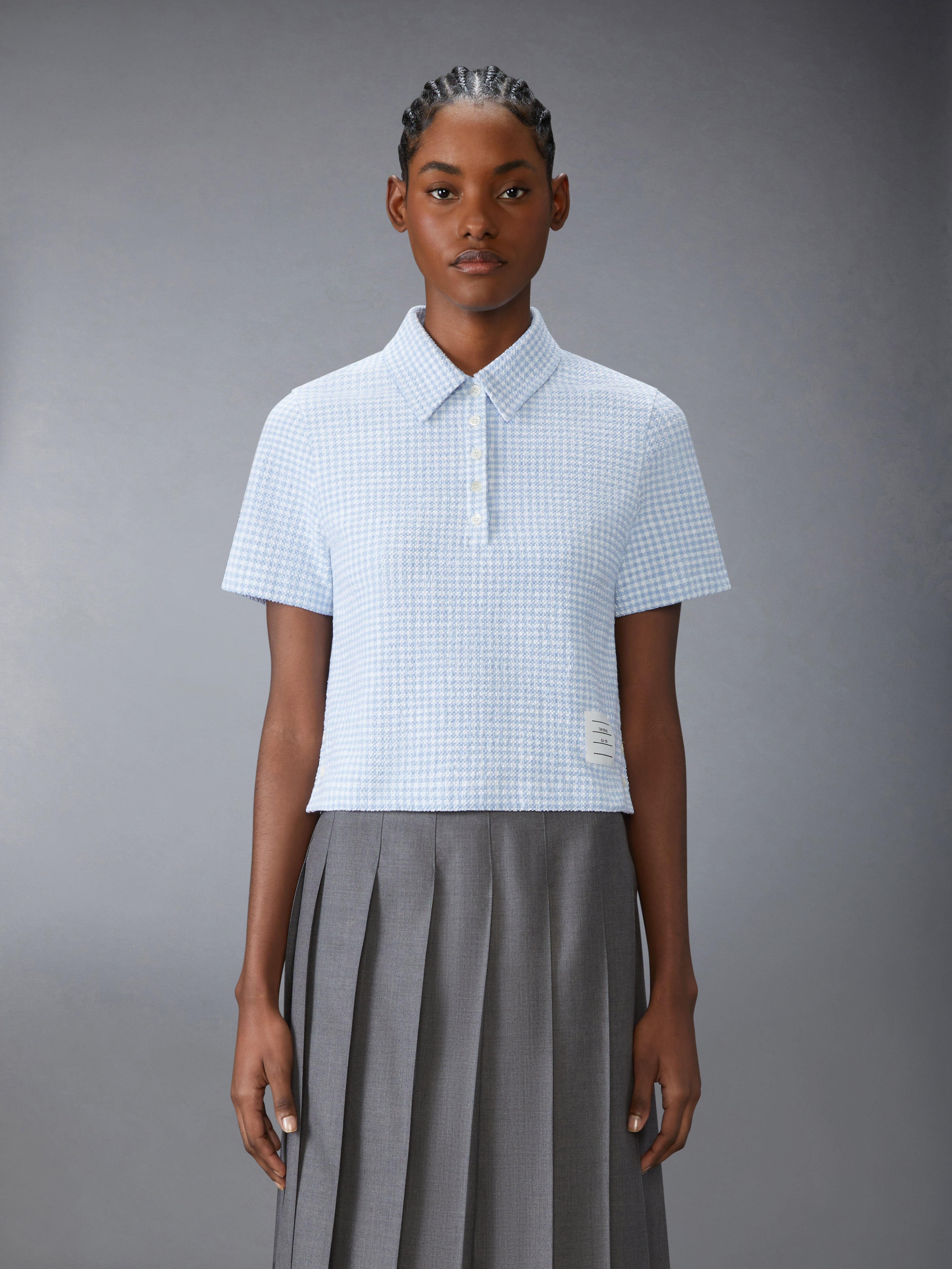 GINGHAM COTTON TWEED POLO - 2