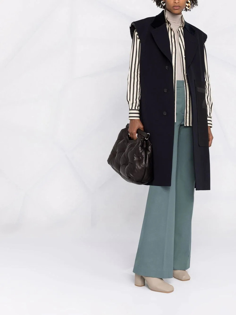 Maison Margiela sleeveless raw-cut coat outlook