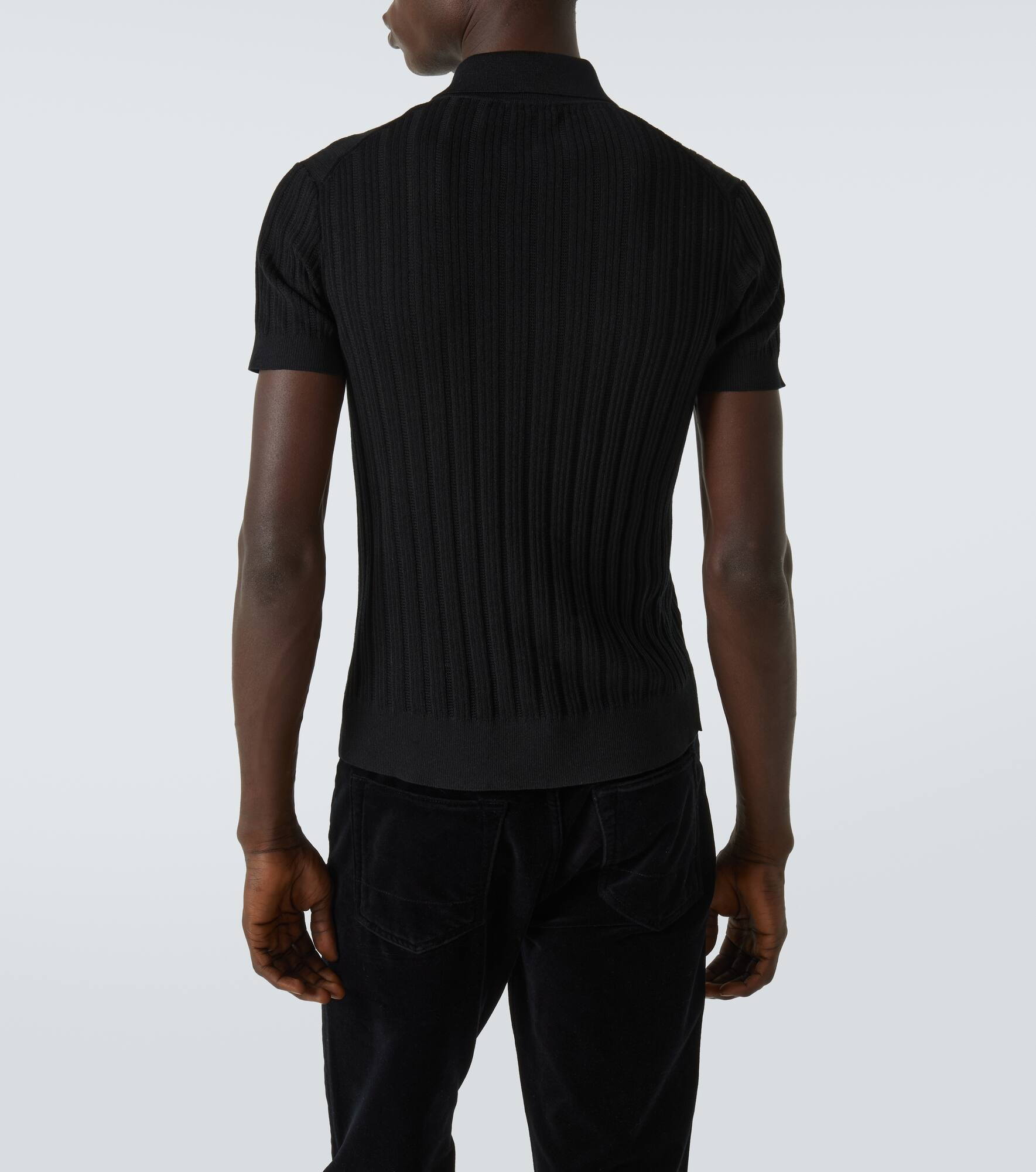 Cotton and silk polo shirt - 4