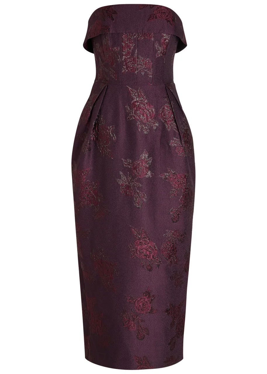 Rebecca Vallance Afina Floral-brocade Cloqué Midi Dress - 1