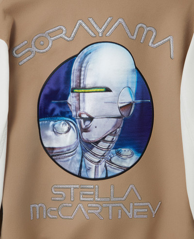 Stella McCartney Vitruvian Woman Graphic Wool Varsity Jacket outlook