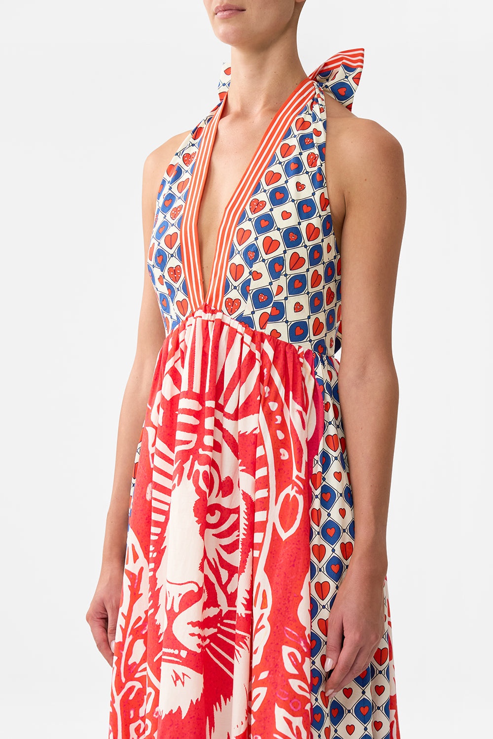 RUFFLE HEM HALTER DRESS - 5