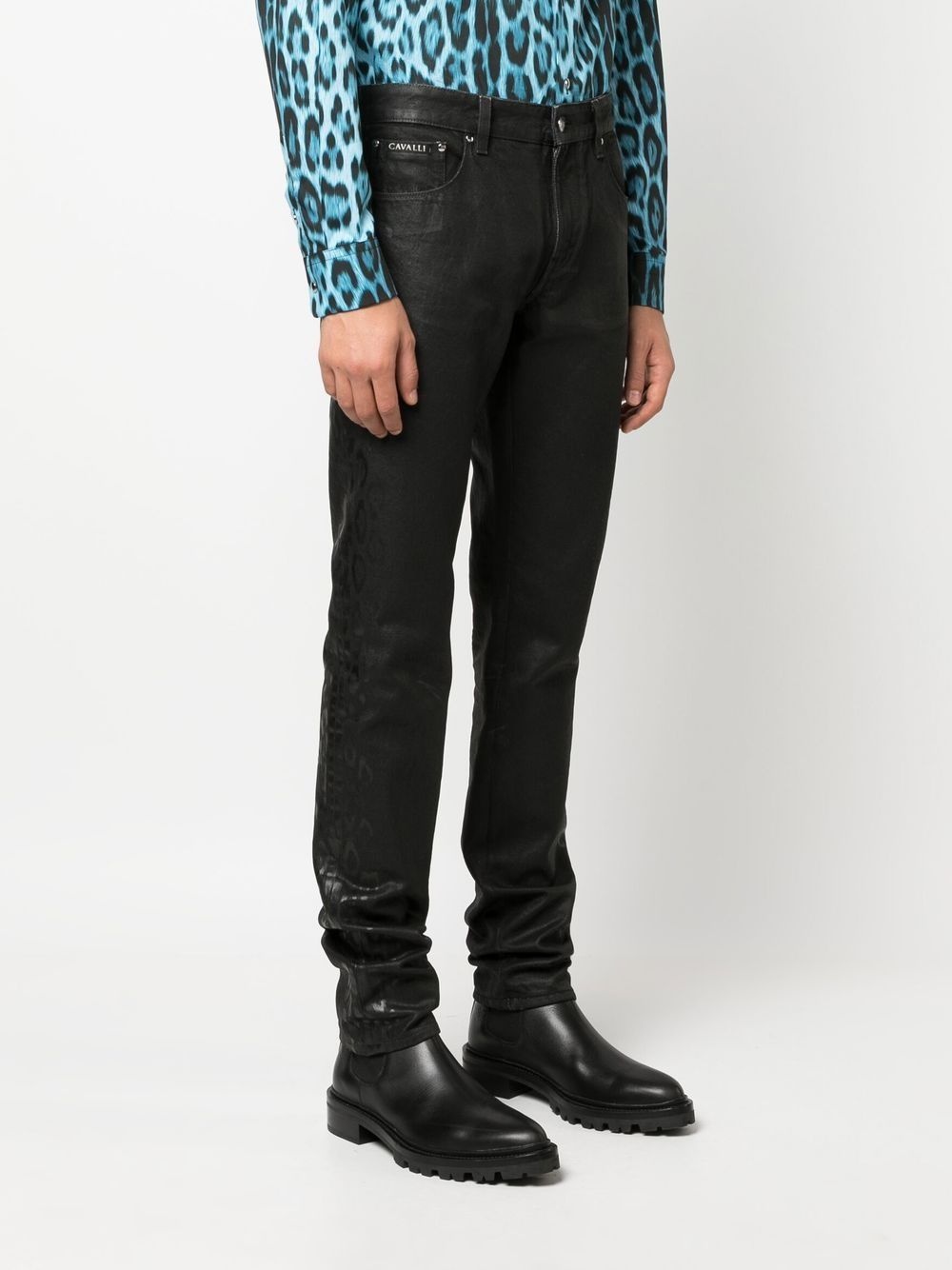 straight-leg coated jeans - 3