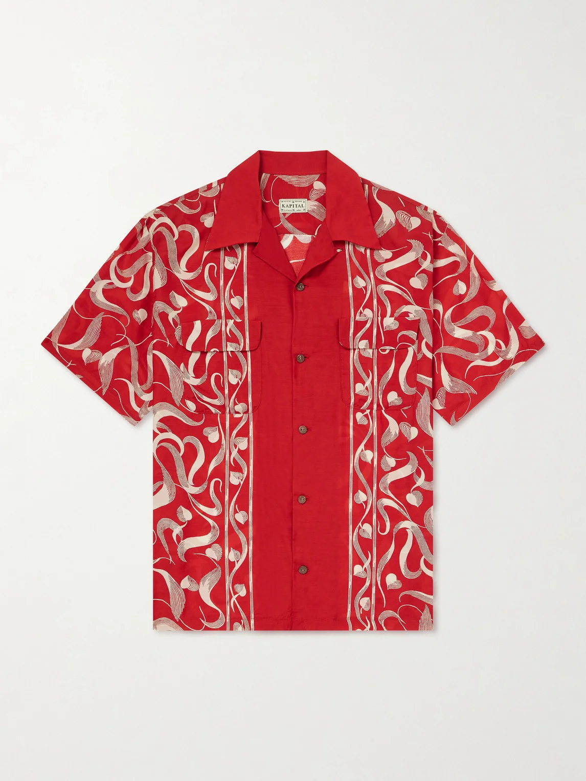 Camp-Collar Printed Woven Shirt - 1