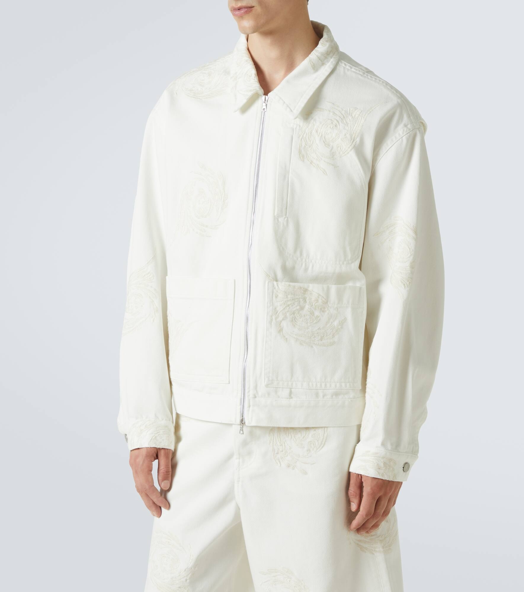 Embroidered denim jacket - 3