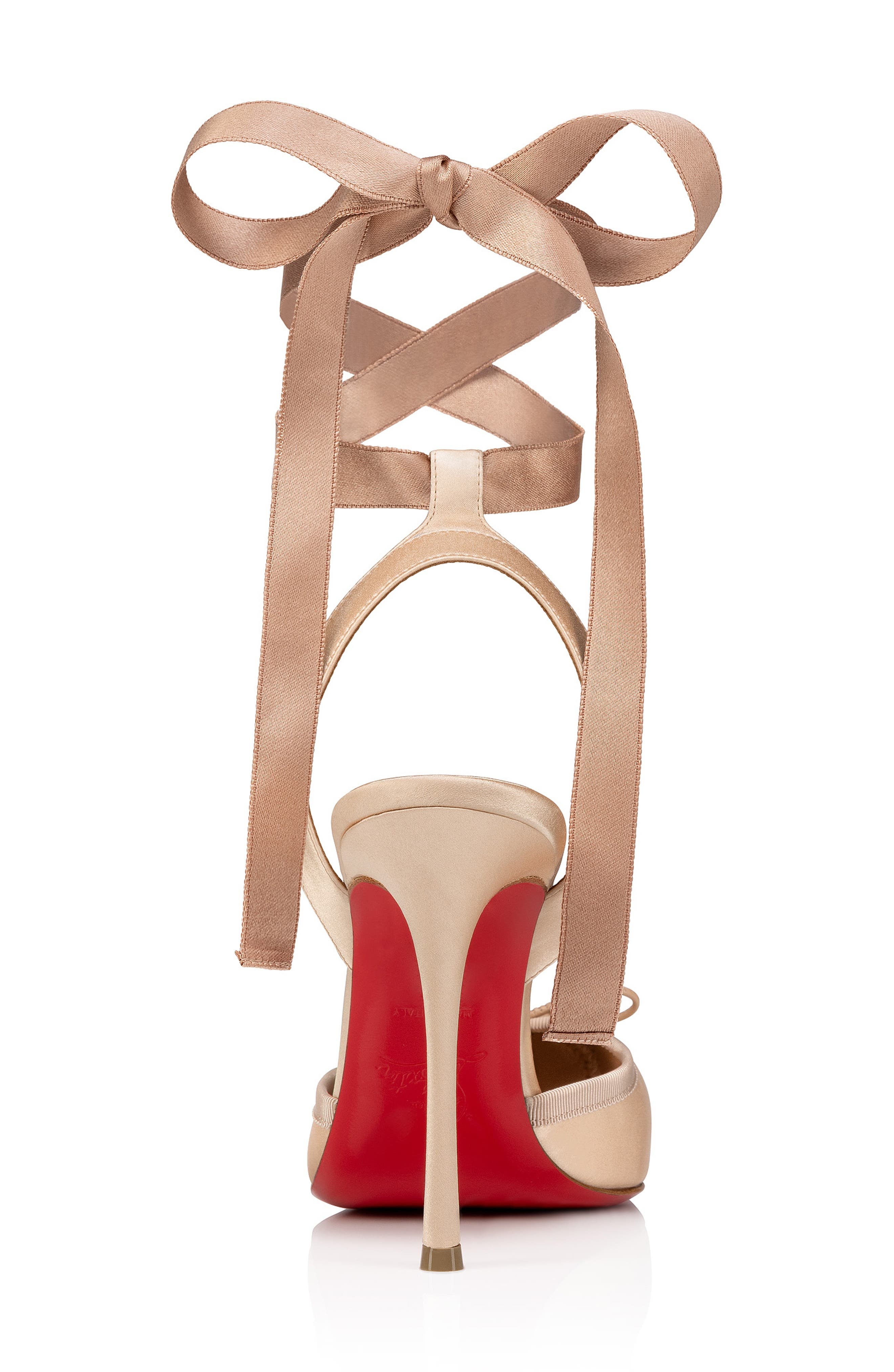 Christian Louboutin Cassia Lace-Up Slingback Pump in Blush/Lin Blush at Nordstrom - 7