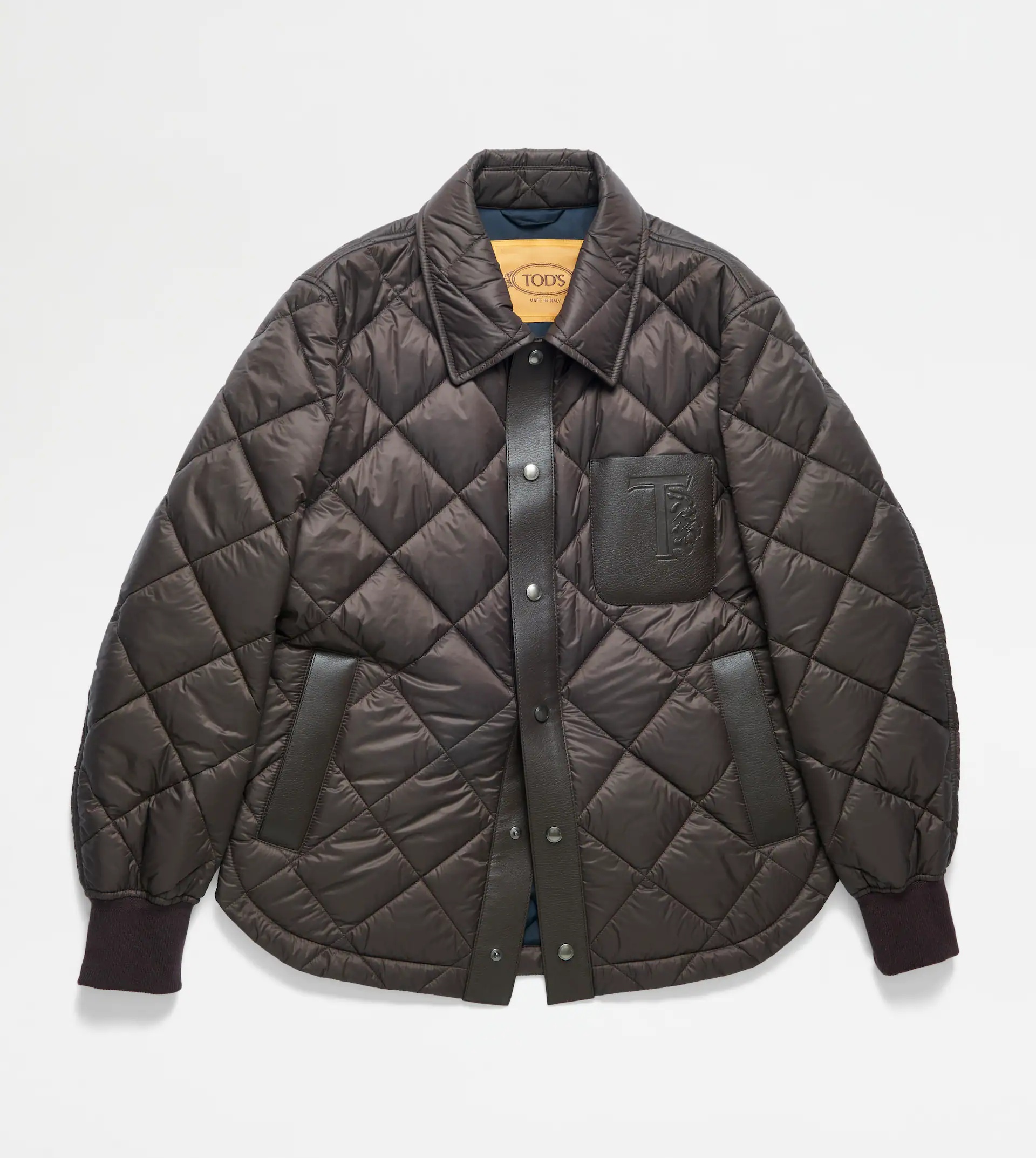 QUILTED OVERHIRT JACKET - BROWN - 1