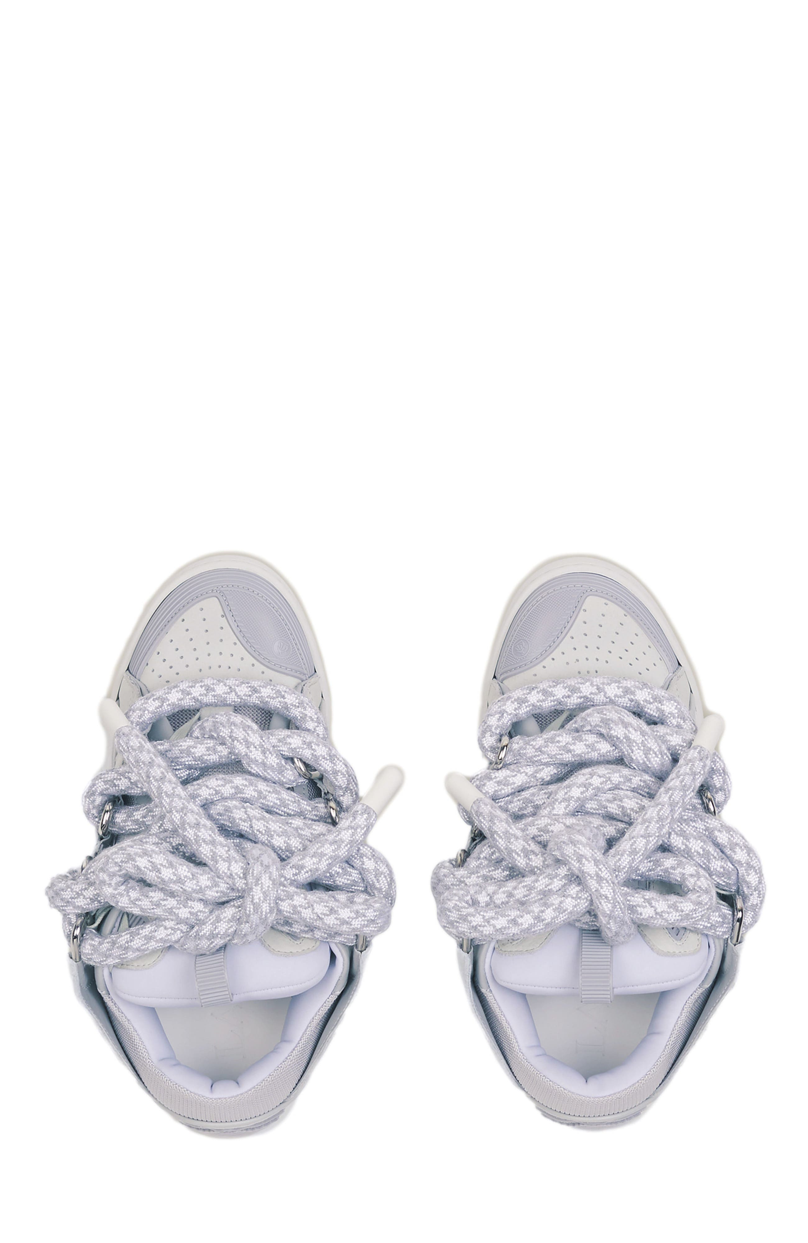 Lanvin Curb Sneakers In Leather With Snake Laces For Women in White at Nordstrom - 3