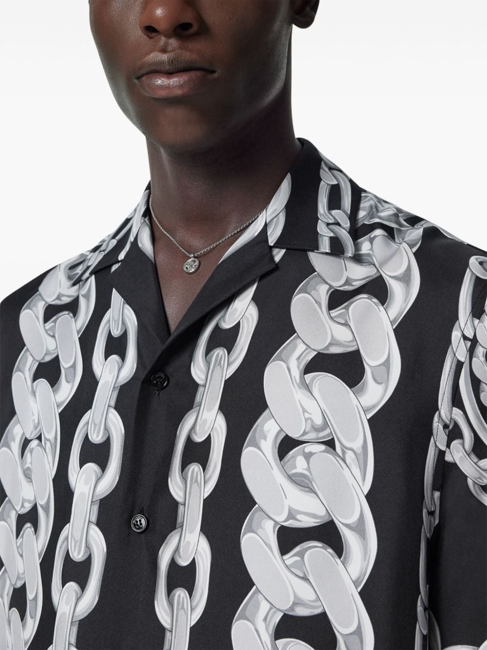 chain-link print shirt - 5