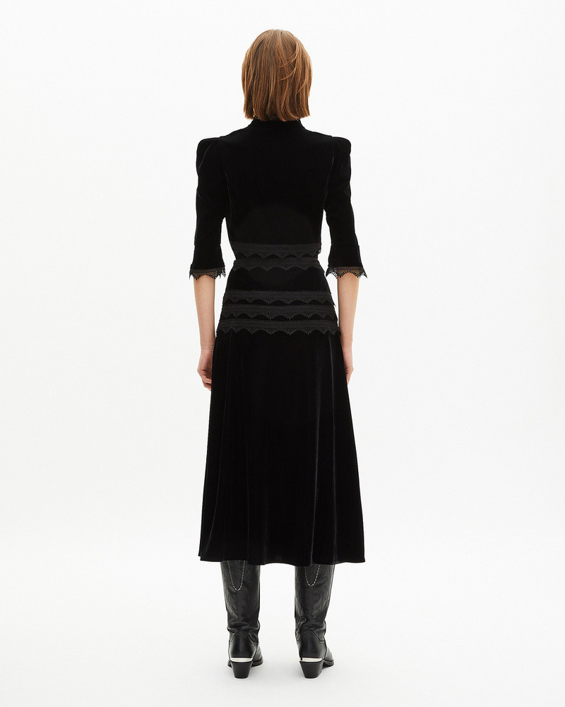 LONG BLACK VELVET SKIRT 4