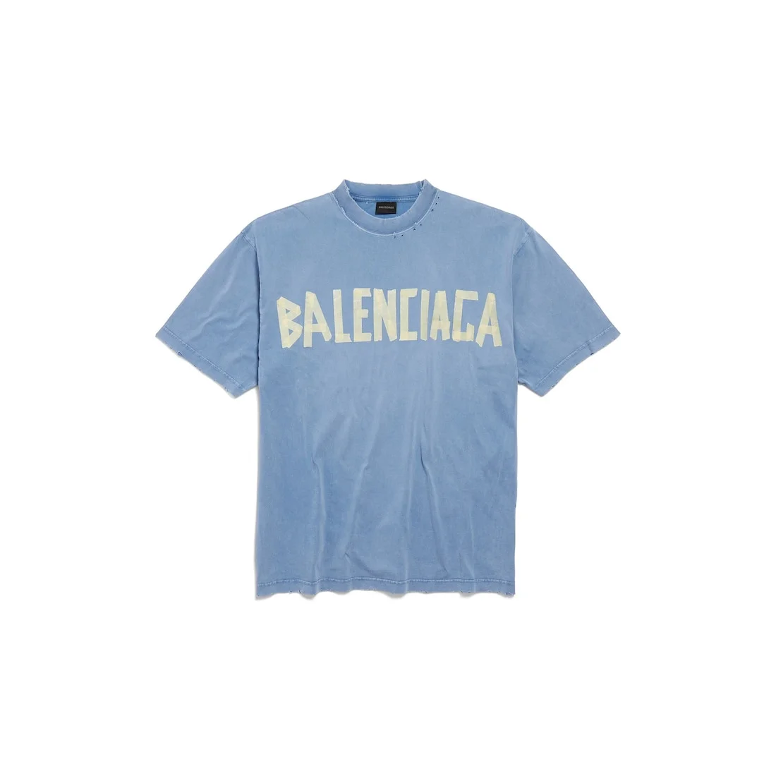 Men's Tape Type T-shirt Medium Fit in Faded Blue - 1