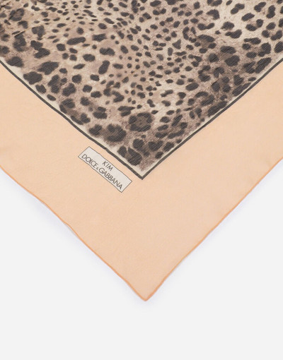 Dolce & Gabbana Silk crepon scarf with leopard print outlook
