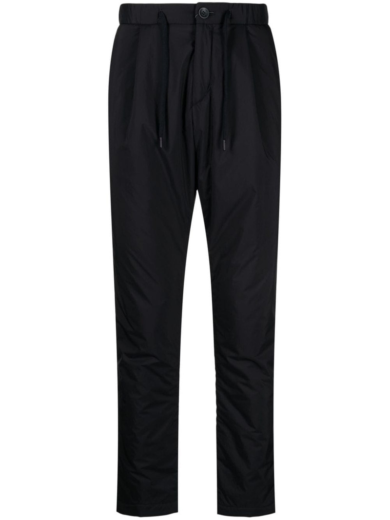 elasticated-waist tapered trousers 1