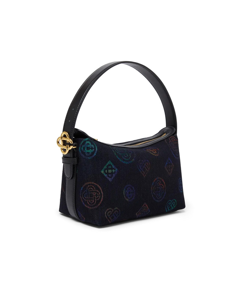 Blue Leather Logo Bag 3