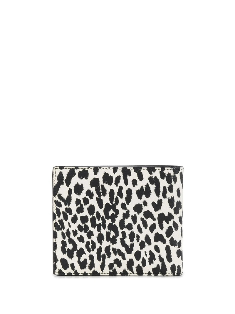 SAINT LAURENT leopard print leather wallet outlook