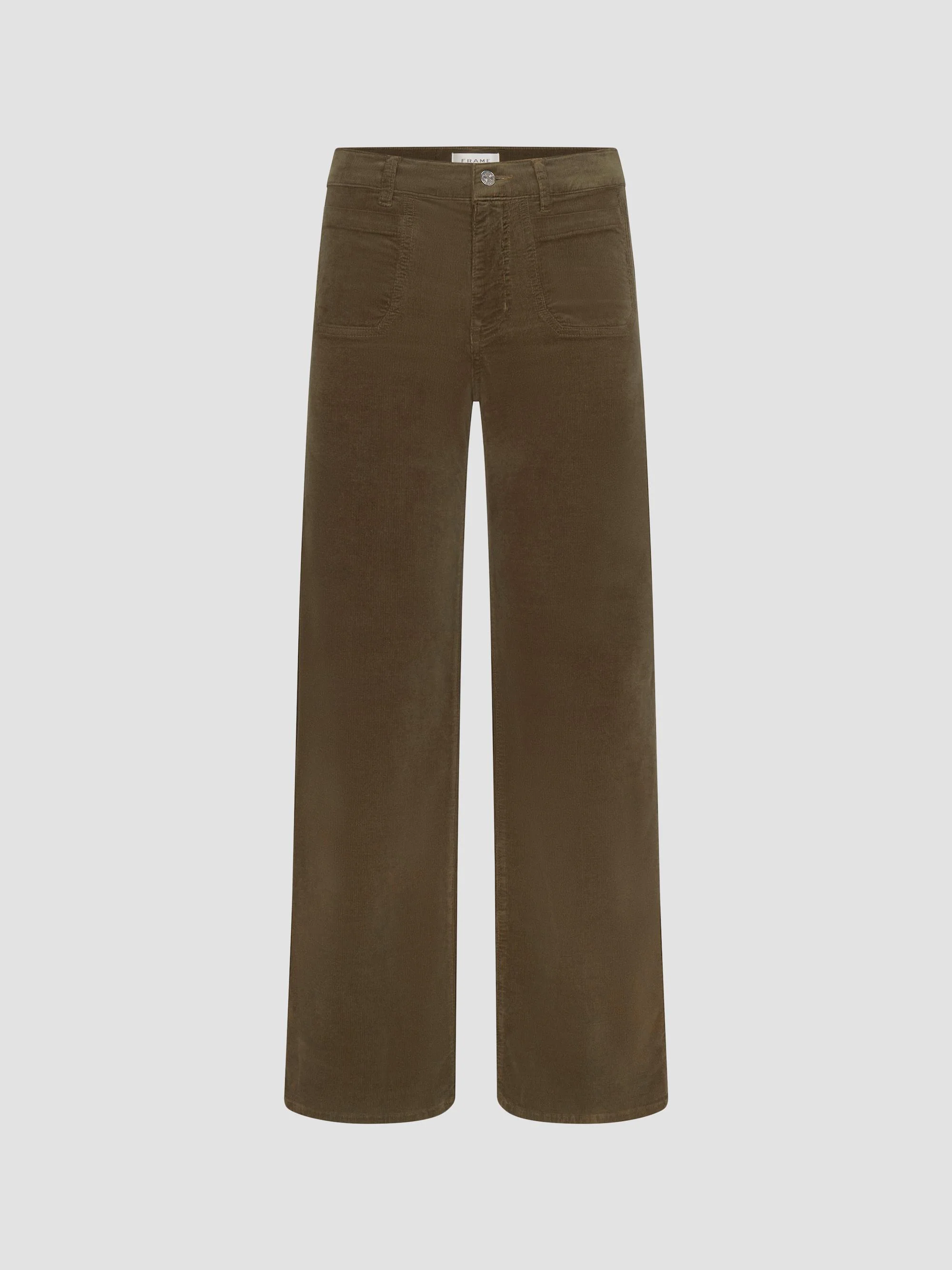 Women's Le Slim Palazzo Modernist Pocket Corduroy Pants - Rich Military - 1