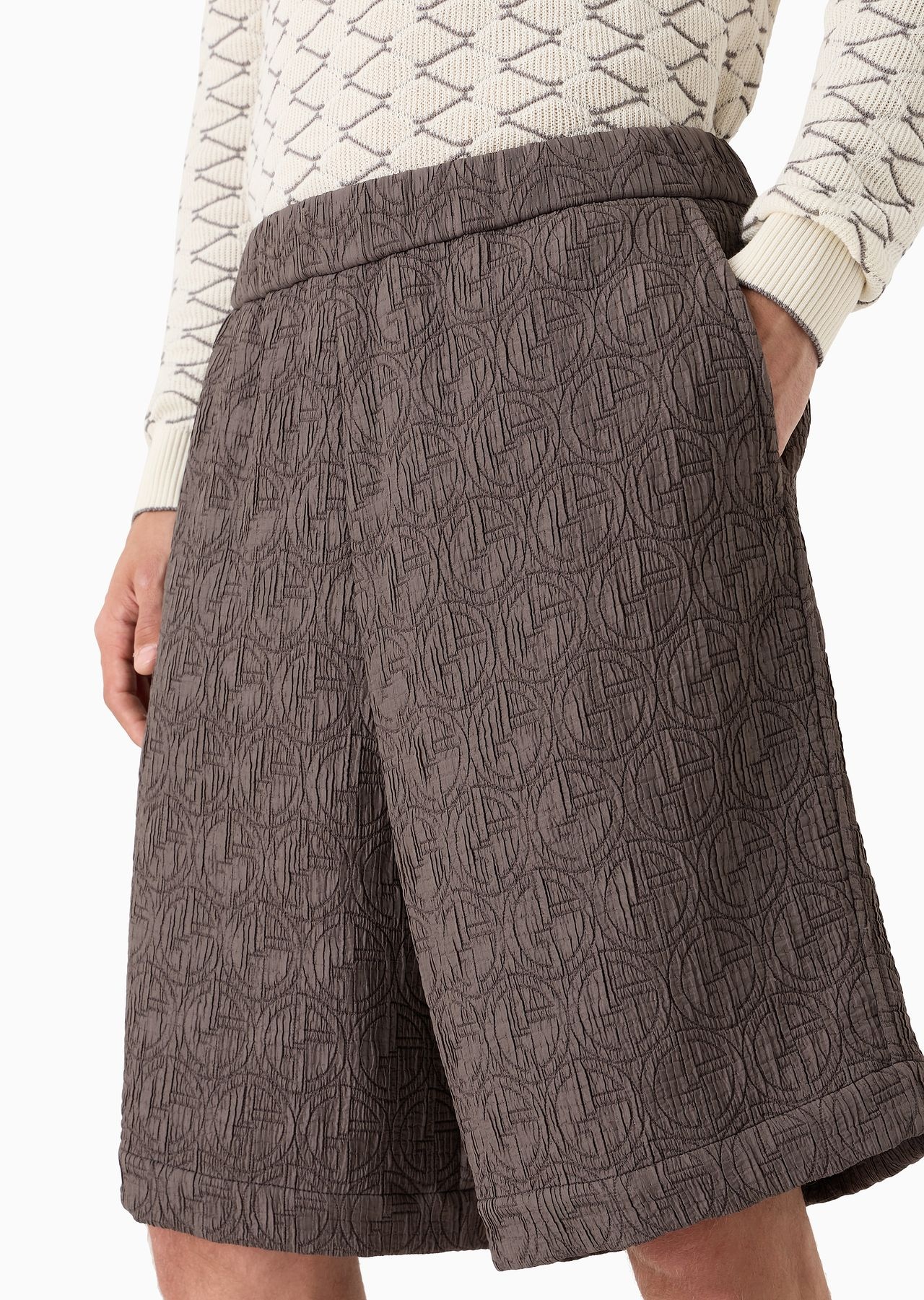 ASV monogram quilted cupro blend Bermuda shorts - 5