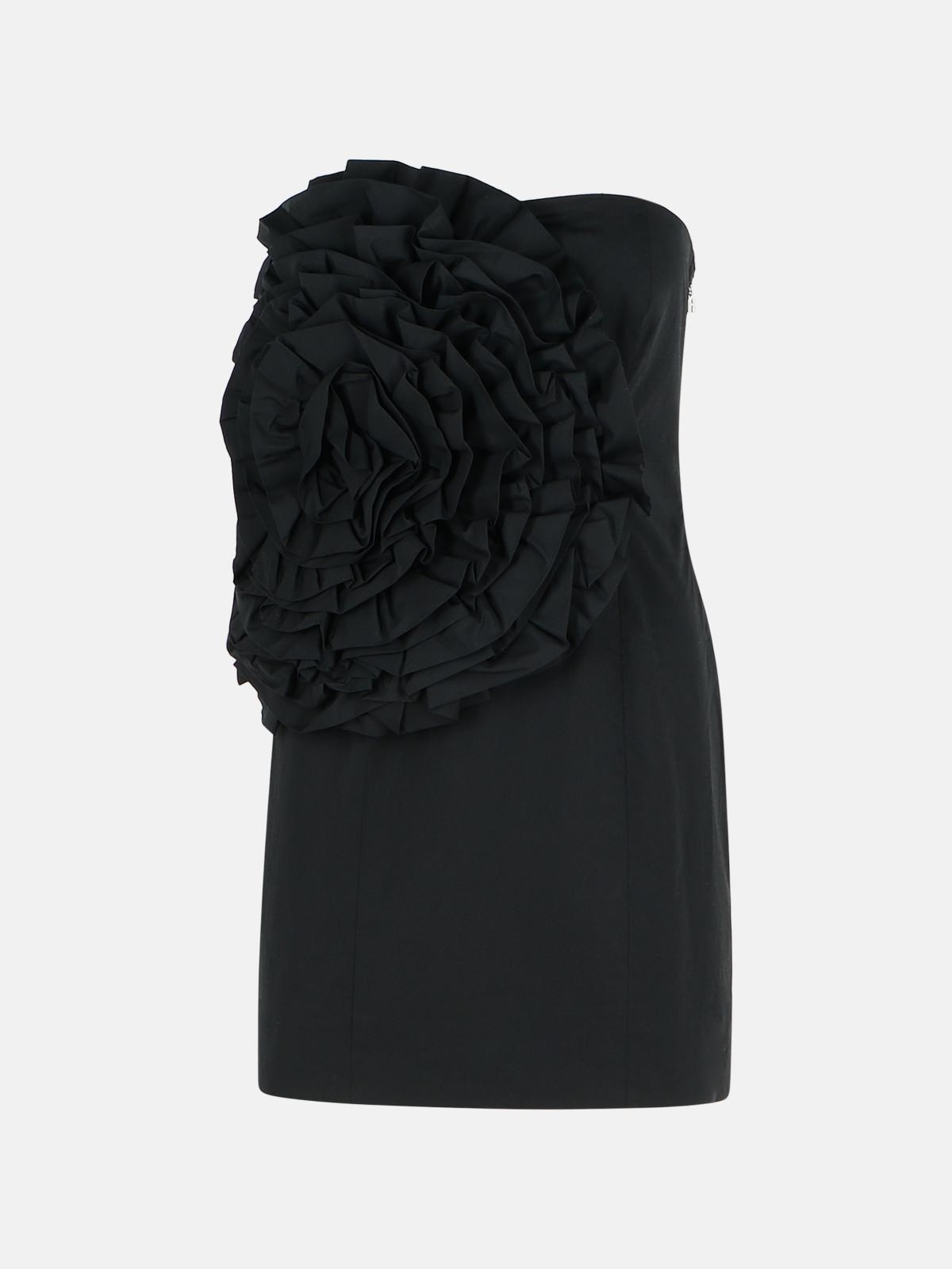 'FLOWER' BLACK COTTON DRESS - 1