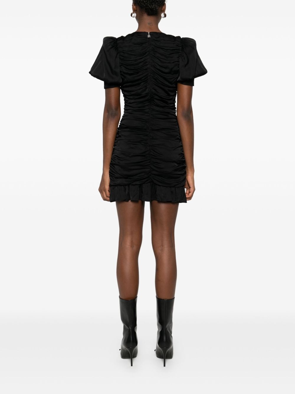 ruffled satin mini dress - 4