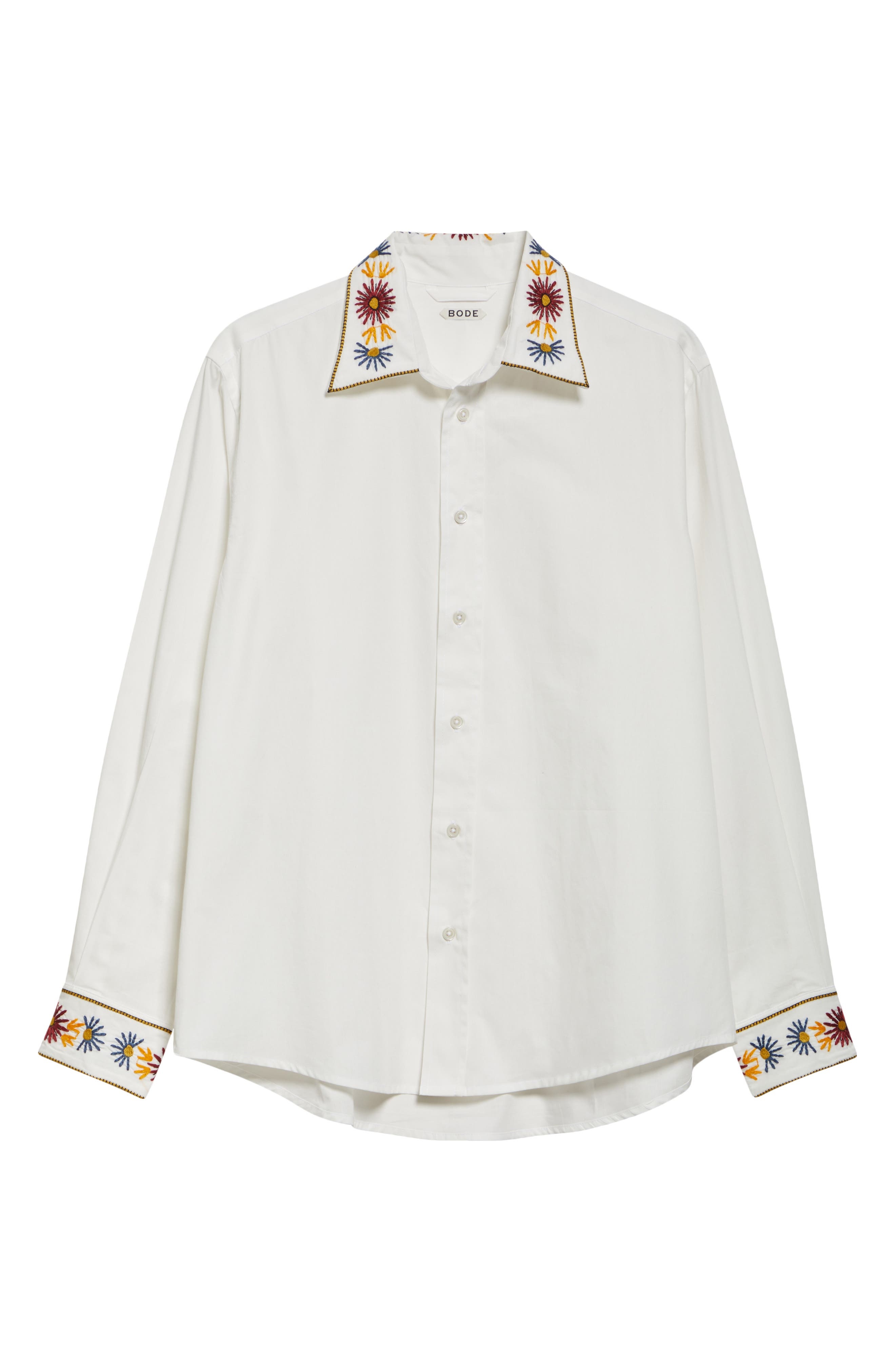 Bode Candyfloss Cotton Button-Up Shirt in White Multi at Nordstrom - 5