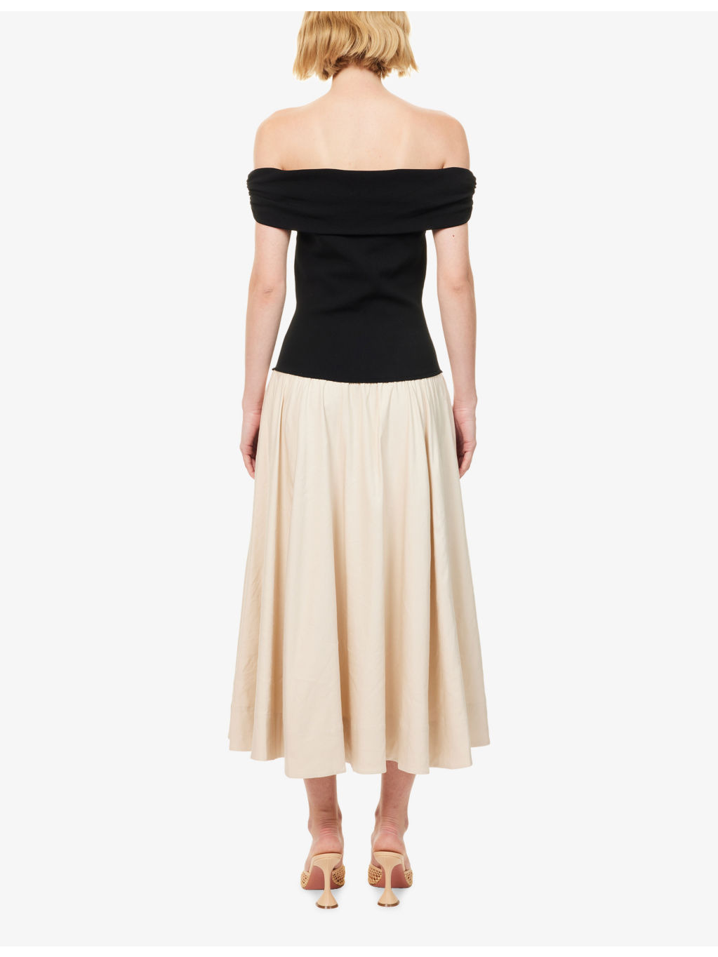 Adaline Contrast-Knit Stretch-Linen Blend Midi Dress - 4