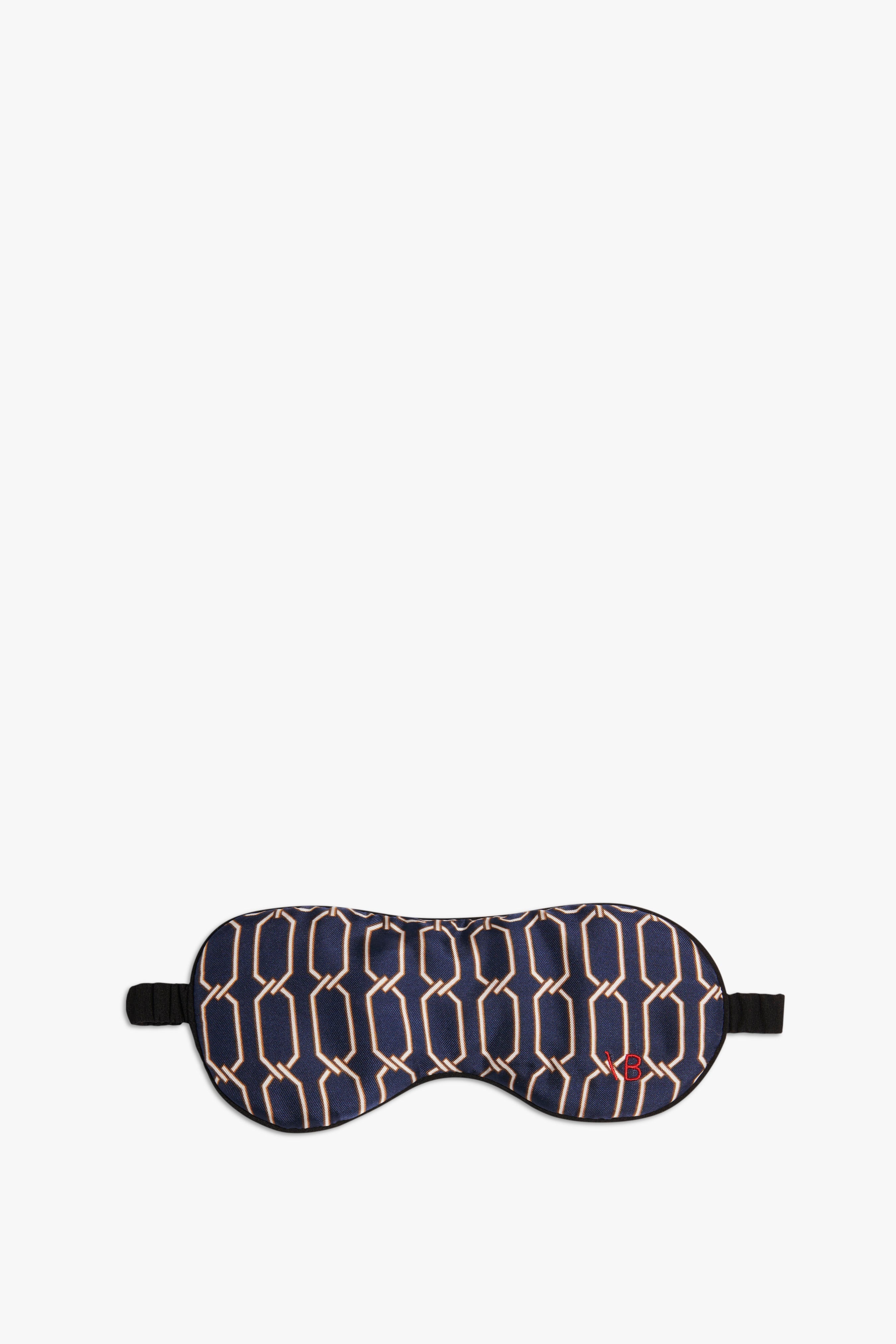 Chain Print Pyjama Set in Navy - 8