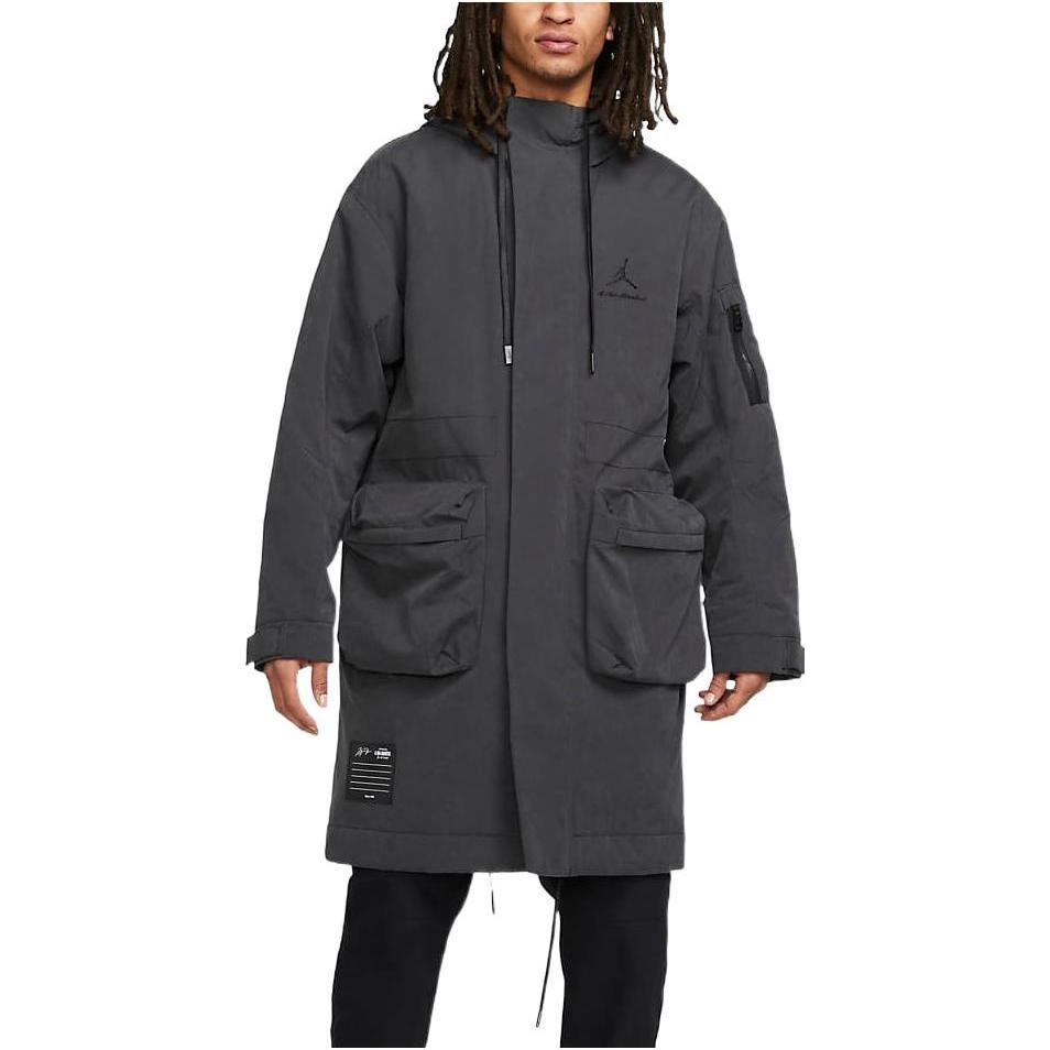 Air Jordan x A Ma Maniere Hooded Trench Coat Asia Sizing 'Grey' DJ9757-010 - 5