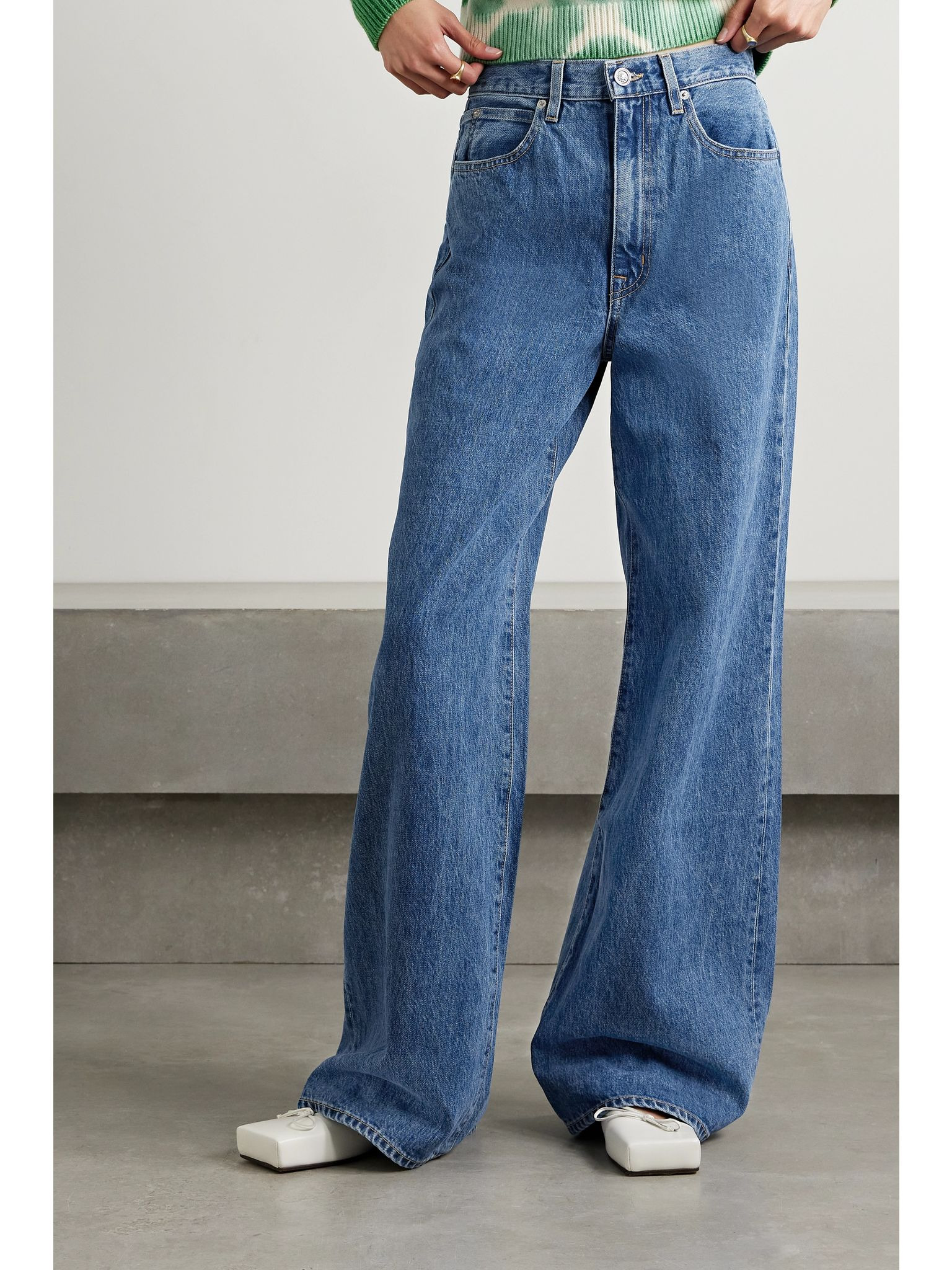 + NET SUSTAIN Eva mid-rise wide-leg organic jeans Mid denim - 3